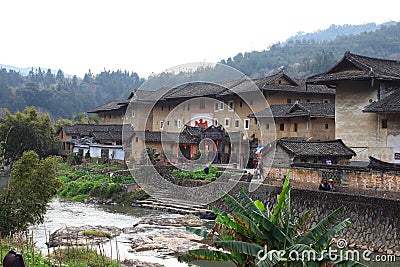 Fujian earthen structures Editorial Stock Photo