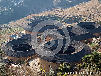 Fujian Tulou-special architecture of China Stock Photo