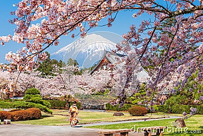 Fujinomiya, Shizuoka, Japan with Mt. Fuji Editorial Stock Photo
