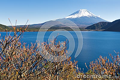 Fujisan at Lake Motosu Stock Photo