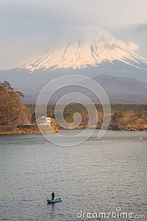 Fujisan and Lake Shoji Stock Photo