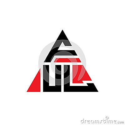 FUL triangle letter logo design with triangle shape. FUL triangle logo design monogram. FUL triangle vector logo template with red Vector Illustration