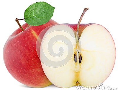 Full apple and cut slice Stock Photo