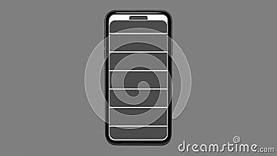 Full battery line icon on screen of smartphone on grey background. Stock Photo