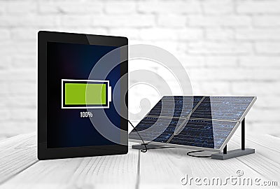 Full battery tablet Stock Photo