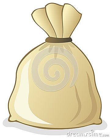 Full Big Burlap Sack Vector Illustration