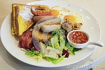 A full breakfast (all-day breakfast) Stock Photo