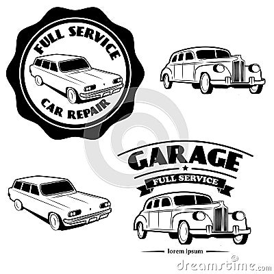 Full car service Vector Illustration