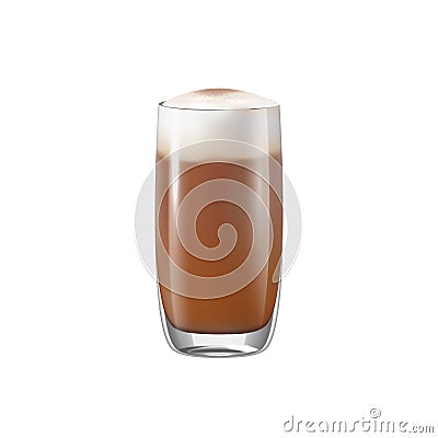 Full Coffee Glass Composition Vector Illustration