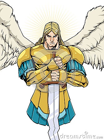 Archangel Michael Portrait Vector Illustration