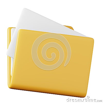 Full documents folder high quality 3D render illustration. File organisation and protection concept computer icon. Cartoon Illustration