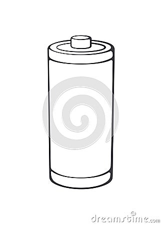 Full or empty charge level battery indicator. Outline icon. Vector illustration. Energy status of electrical device accumulator. Vector Illustration