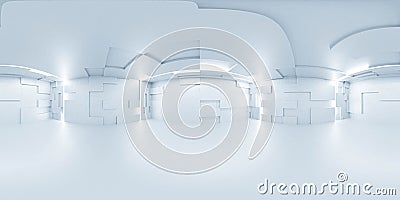 Full 360 equirectangular spherical panorama view of modern futuristic technology building architecture 3d rendering Stock Photo