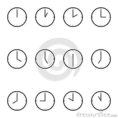 Full face simple watch Vector Illustration