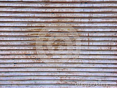 Full Frame Background of Old Grungy Corrugated Metal Door Stock Photo