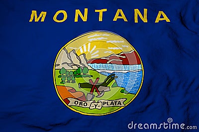 Flag of Montana in 3D rendering Stock Photo