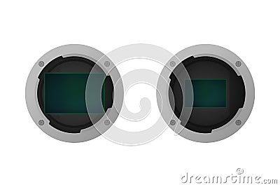 Full frame and crop image sensor Vector Illustration