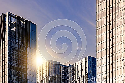 Full frame of modern glass steel architecture Stock Photo