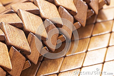 Full frame of rhomboids bamboo tiles. Wood background Stock Photo