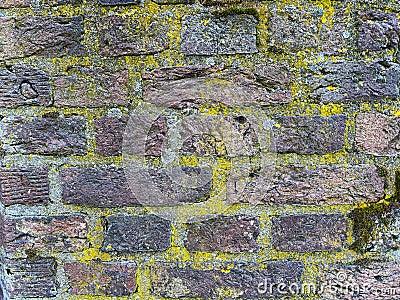 Full Frame Rough and Rustic Brick Wall Texture Stock Photo