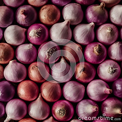 Full frame shot of purple onions, fresh produce background Stock Photo