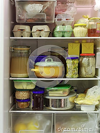 Full fridge Stock Photo