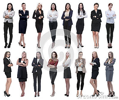 In full growth.collage of a group of successful young business women. Stock Photo
