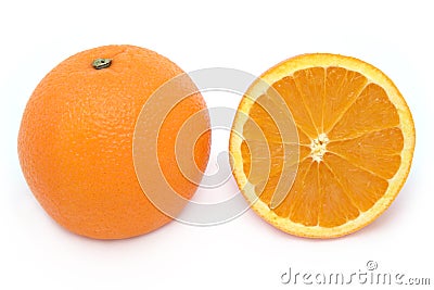 Full and Half Orange Stock Photo