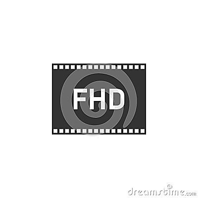 Full hd icon flat Vector Illustration