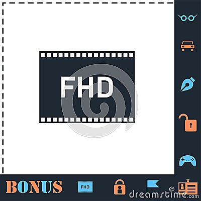 Full hd icon flat Vector Illustration