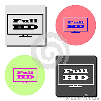 Full hd widescreen tv. flat vector icon Vector Illustration