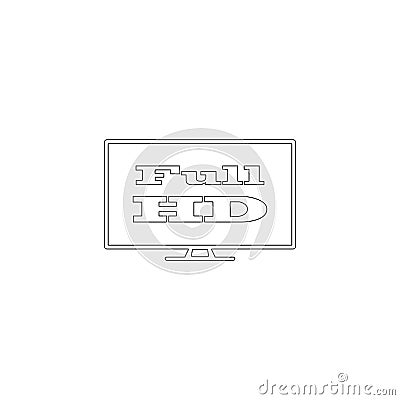 Full hd widescreen tv. flat vector icon Vector Illustration