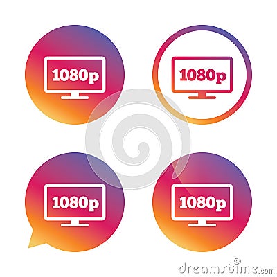 Full hd widescreen tv. 1080p symbol. Vector Illustration