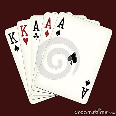 Full house - playing cards vector illustration Vector Illustration