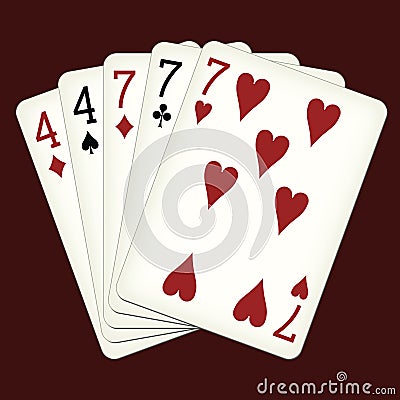 Full house - playing cards vector illustration Vector Illustration