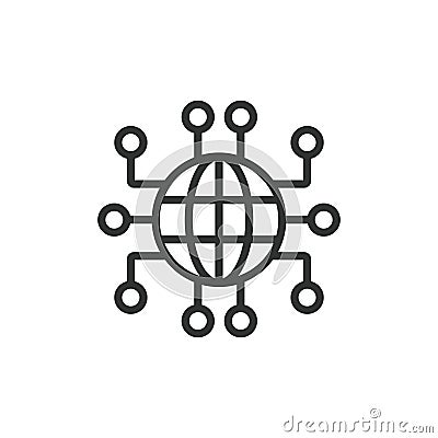 Full internet routing table, icon in line design. Full, internet, routing, table, network, protocol, routes on white Vector Illustration