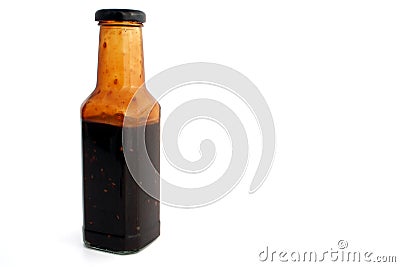 Full Isolated sauce bottle Stock Photo