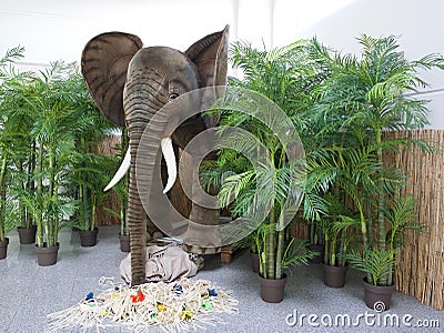 Full length elephant statue decoration Stock Photo