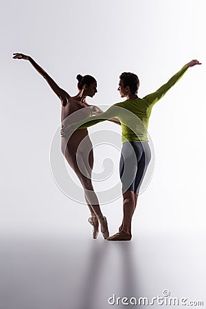 full length of flexible ballet dancer Stock Photo