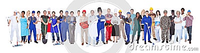 Full length of people with different occupations Stock Photo