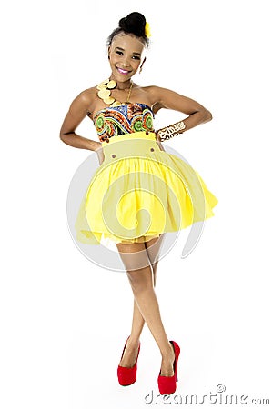 Full-Length Picture of Beautiful African Model Stock Photo