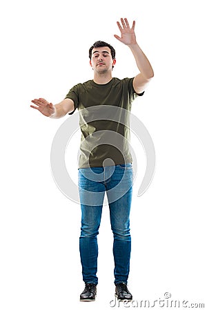 Man search eyes closed Stock Photo