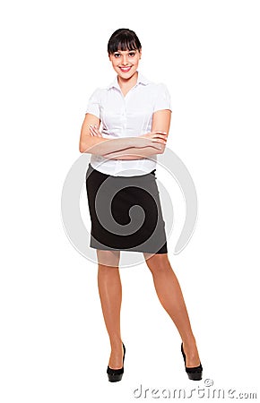 Full-length portrait of pretty businesswoman Stock Photo