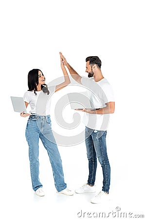 full length view of pleased couple Stock Photo