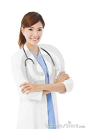 Full length of young smiling professional Doctor Stock Photo