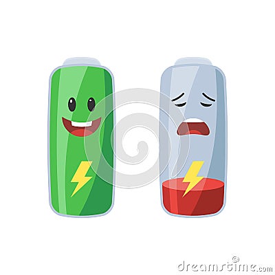 Full and low battery Vector Illustration