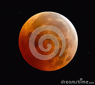 Full Lunar Eclipse Blood Moon Stock Photo