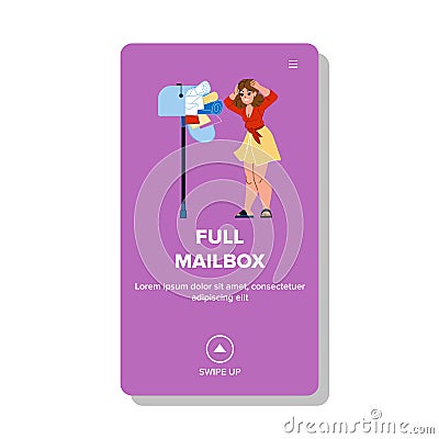 full mailbox vector Cartoon Illustration