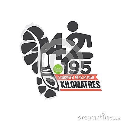 Full Marathon Finisher Design. Vector Illustration