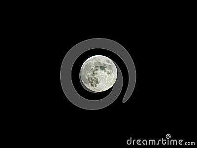 Full moon against black sky with Tycho and Copernicus Craters Stock Photo